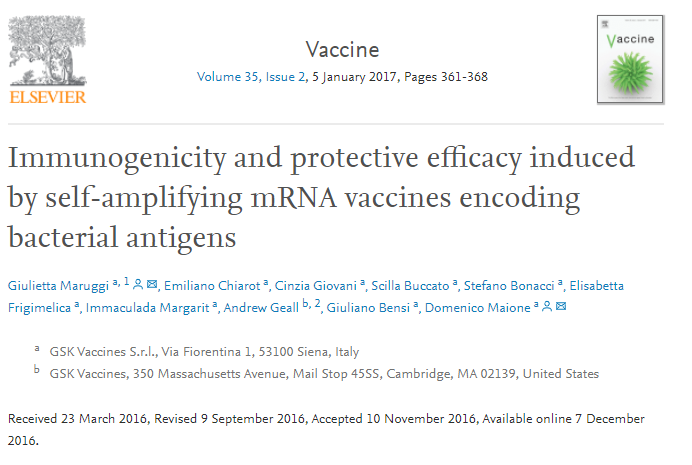Immunogenicity and protective efficacy induced by self-amplifying mRNA vaccines encoding bacterial antigens