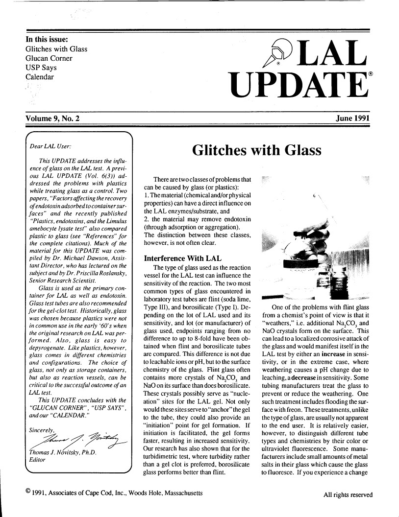 【ACC's LAL Update Newsletter】Glitches with Glass